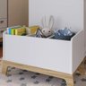 Caixa Organizadora de Brinquedos 3 Nichos 74cm Favo de Mel 010 Itapuã/Branco - Completa Móveis COMPL - 3