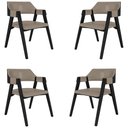 Ver imagem 1 de Kit 4 Cadeiras Sala de Jantar e Jogos Carteados Madeira Maciça Poker Pu Nude/preto G42 - Gran Belo