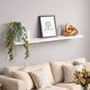 Ver imagem 2 de Prateleira Branca Industrial 80x20cm MDF com Suporte Mão Francesa de Parede Multiuso Decorativa