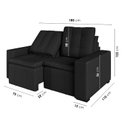 Ver imagem 4 de Sofá Cama Retrátil e Reclinável 3 Lugares 180cm Veludo Palmeira CabeCasa MadeiraOriginals