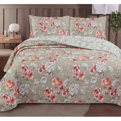 Jogo Colcha Cobre Leito Dyuri Dupla Face King Ultrassonic 280x260cm - Carajás