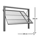 Ver imagem 4 de Portão Contrapeso de Aço Galvanizado com Grade Tubolar 220x240 Req: 8,7 Cinza