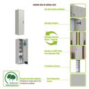 Ver imagem 3 de Armário Multiuso de Lavanderia com 1 Porta Suspenso 39,8cm Multimóveis Crart-ARM006 - Areia