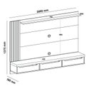 Ver imagem 5 de Conjunto Sala de Estar Painel Ripado para TV até 75 pol Madagascar com Mesa de Centro Dunas e Mesa de Apoio Marrom 100% MDF