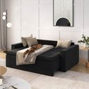 Ver imagem 3 de Sofá Cama Retrátil e Reclinável 3 Lugares 200cm Veludo Palmeira CabeCasa MadeiraOriginals