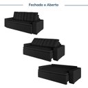 Ver imagem 5 de Sofá Cama Retrátil e Reclinável 3 Lugares 200cm Veludo Palmeira CabeCasa MadeiraOriginals