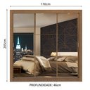 Ver imagem 4 de Guarda Roupa Casal Madesa Mônaco 3 Portas de Correr de Espelho - Rustic