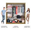 Ver imagem 5 de Guarda Roupa Casal Madesa Mônaco 3 Portas de Correr de Espelho - Rustic
