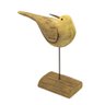 Escultura de Passaro Madeira Na\tural P 21cm Lucatti - 1