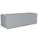 Ver imagem 4 de Kit Cabeceira Cama Box Casal King 195cm com Calçadeira Baú Dália W01 Suede Cinza - Lyam