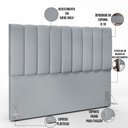Ver imagem 5 de Kit Cabeceira Cama Box Casal King 195cm com Calçadeira Baú Dália W01 Suede Cinza - Lyam