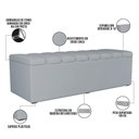 Ver imagem 6 de Kit Cabeceira Cama Box Casal King 195cm com Calçadeira Baú Dália W01 Suede Cinza - Lyam