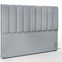 Ver imagem 3 de Kit Cabeceira Cama Box Casal King 195cm com Calçadeira Baú Dália W01 Suede Cinza - Lyam