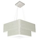 Ver imagem 1 de Lustre Pendente Duplo Quadrado Vivare Md-4344 Cúpula em Tecido 45x35cm - Bivolt 127/220v Rustico-