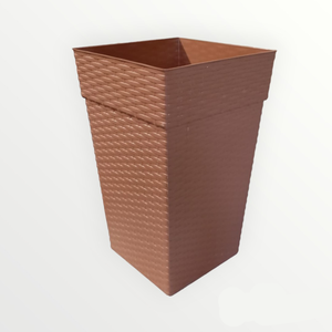 Vaso Quadrado Coluna Rattan 10 Litros