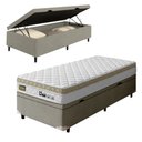 Ver imagem 1 de Cama Box Baú Solteiro Espuma Ortopédica Onix D45 88x188x61cm Hellen - Suporta até 150 kg
