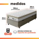 Ver imagem 3 de Cama Box Baú Solteiro Espuma Ortopédica Onix D45 88x188x61cm Hellen - Suporta até 150 kg
