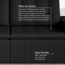 Ver imagem 7 de Sofá Cama Retrátil e Reclinável 4 Lugares 240cm Veludo Palmeira CabeCasa MadeiraOriginals