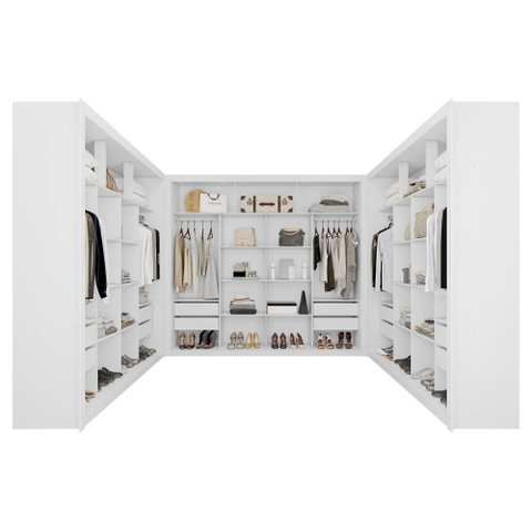 Guarda Roupa Closet Triplo Nt6060 Mdf Branco Amoudi Móveis