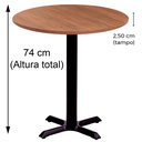 Ver imagem 7 de Mesa Ômega em Ferro Preto Pintura Eletrostática 74 cm (Altura) com Tampo em MDP Redonda 70 cm Cor Im