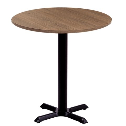 Mesa Ômega em Ferro Preto Pintura Eletrostática 74 cm (Altura) com Tampo em MDP Redonda 70 cm Cor Im