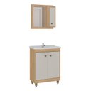 Ver imagem 4 de Armário Conjunto de Banheiro com Gabinete, Cuba e Espelheira 3 Portas 60 cm