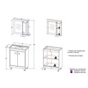 Ver imagem 3 de Armário Conjunto de Banheiro com Gabinete, Cuba e Espelheira 3 Portas 60 cm Marrom/Carvalho Nature/Arenas