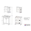 Ver imagem 3 de Armário Conjunto de Banheiro com Gabinete, Cuba e Espelheira 3 Portas 60 cm Marrom/Carvalho Nature/