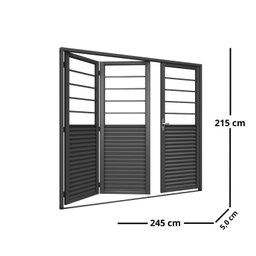 Portão de Abrir Pantografico Misto com Travessa sem Vidro 215x245 Req: 5 - 3