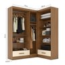 Quarto Modulado de Canto 3 Peças 5 Portas 2 Gavetas Smart Plus - 6