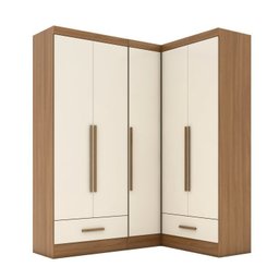 Quarto Modulado de Canto 3 Peças 5 Portas 2 Gavetas Smart Plus - 3