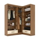 Ver imagem 7 de Quarto Modulado de Canto 100% MDF 3 Peças 5 Portas 2 Gavetas Smart Plus Espresso Móveis Off White/Cinamomo