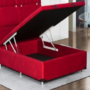 Base Box Baú Articulada Casal - Tcs 134 Sintético Preto