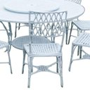 Ver imagem 3 de Conjunto Mesa Giratoria 8 Cadeiras Aluminio Piscina Jardim Branco