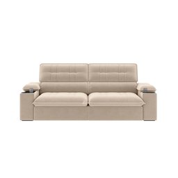 Sofá Stylus 2,10m Retrátil/reclinável com Porta Copos e Cooler Suede Capuccino - Xflex Sofás - 4