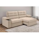 Ver imagem 1 de Sofá Stylus 2,10m Retrátil/reclinável com Porta Copos e Cooler Suede Capuccino - Xflex Sofás