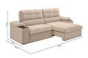 Ver imagem 3 de Sofá Stylus 2,10m Retrátil e Reclinável com Porta Copos e Cooler Suede Capuccino - Xflex Sofás