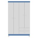 Ver imagem 3 de Guarda Roupa Infantil 4 Portas Com Cômoda 5 Gavetas Baby Kids Branco Azul Incorplac 5165/2 - 5159/18