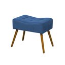 Ver imagem 3 de Kit Poltrona Decorativa Aurora + 1 Puff Retangular Suede Azul Marinho Pés Madeira Mz Decor