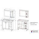 Ver imagem 4 de Armário Conjunto de Banheiro com Gabinete, Cuba e Espelheira 3 Portas 80 cm Marrom/Carvalho Nature/a