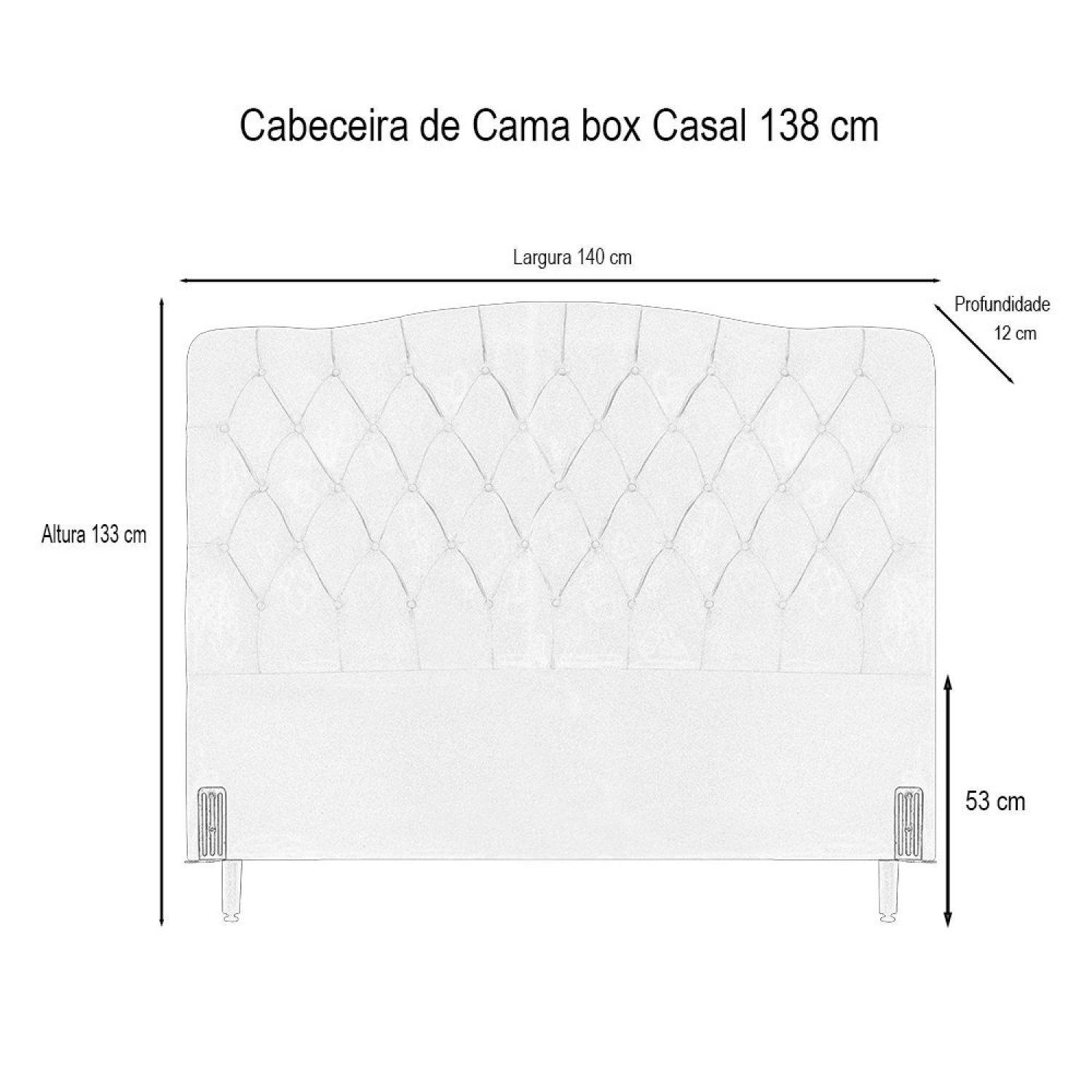 Cabeceira Dunas de Cama Box Casal 138 Cm - 4
