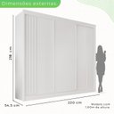 Ver imagem 5 de Guarda-roupa Casal 3 Portas 4 Gavetas Atenas
