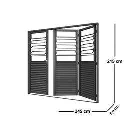 Portão de Abrir Pantografico com 3 Basculas sem Vidro 215x245 Req: 5 - 3