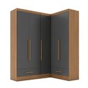 Ver imagem 3 de Quarto Modulado de Canto 3 Peças 5 Portas 2 Gavetas Smart Plus