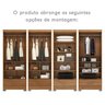 Quarto Modulado de Canto 100% MDF 3 Peças 5 Portas 2 Gavetas Smart Plus Espresso Móveis - 15