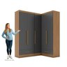 Quarto Modulado de Canto 3 Peças 5 Portas 2 Gavetas Smart Plus - 4
