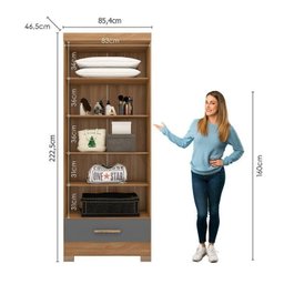 Quarto Modulado de Canto 100% MDF 3 Peças 5 Portas 2 Gavetas Smart Plus Espresso Móveis - 13