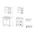 Ver imagem 3 de Armário Conjunto de Banheiro com Gabinete, Cuba e Espelheira 3 Portas 60 cm
