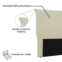 Ver imagem 3 de Cabeceira Solteiro 90cm Luna Veludo Bege - Lucadi Home