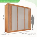 Ver imagem 5 de Guarda-roupa Casal 3 Portas 4 Gavetas Atenas